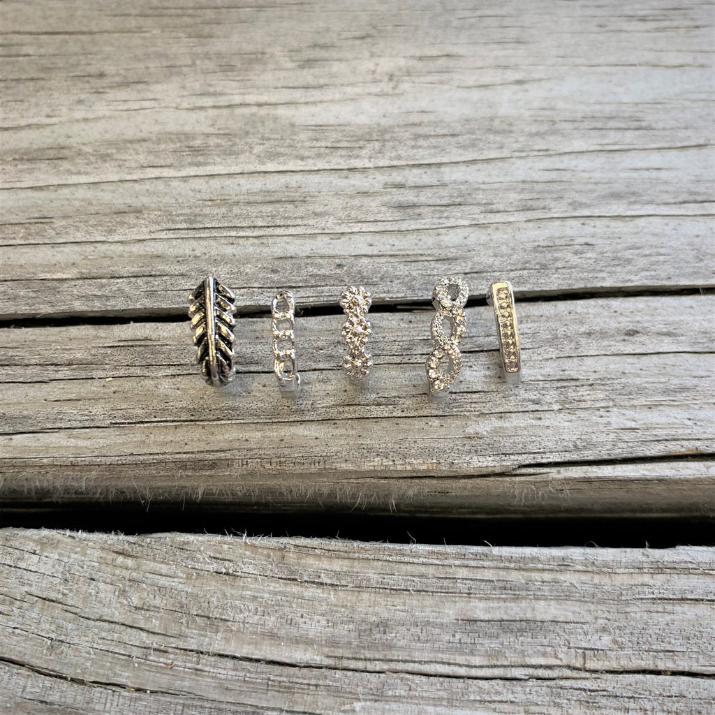 20G 5/16  Steel Dainty Dots Faux Hoop L Shaped Nose Ring