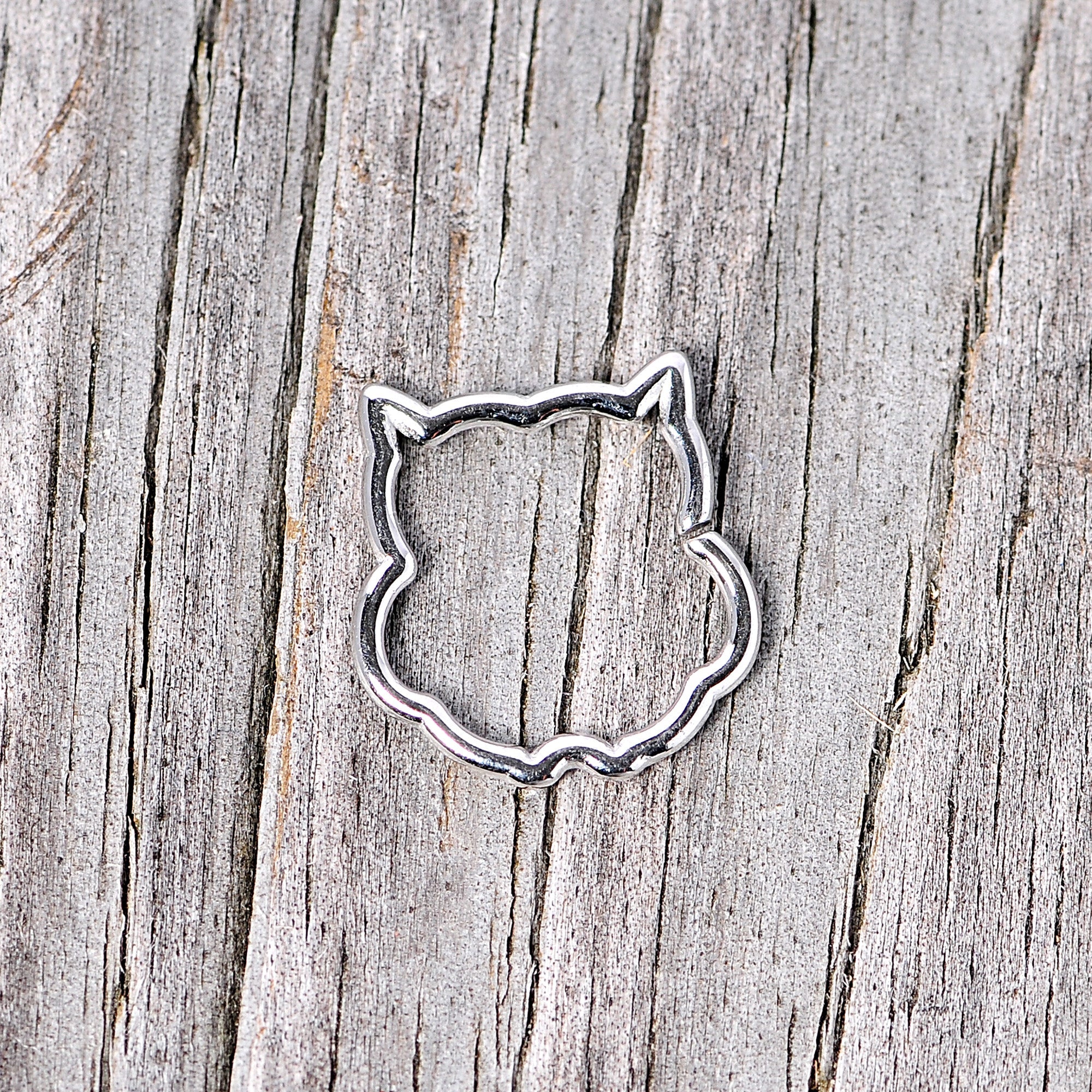 16G 3/8 Steel Barn Owl Halloween Cartilage Closure Ring