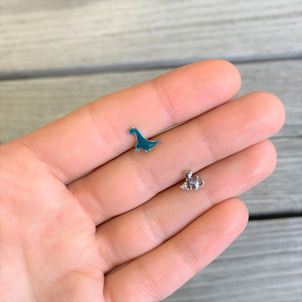 16G 5/16 Clear CZ Gem Elegant Cat Labret Monroe Tragus