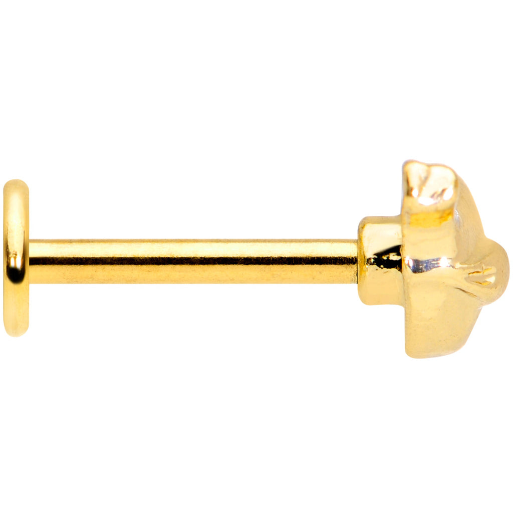 16G 5/16 Clear CZ Gem Gold Tone Little Bird Labret Monroe Tragus