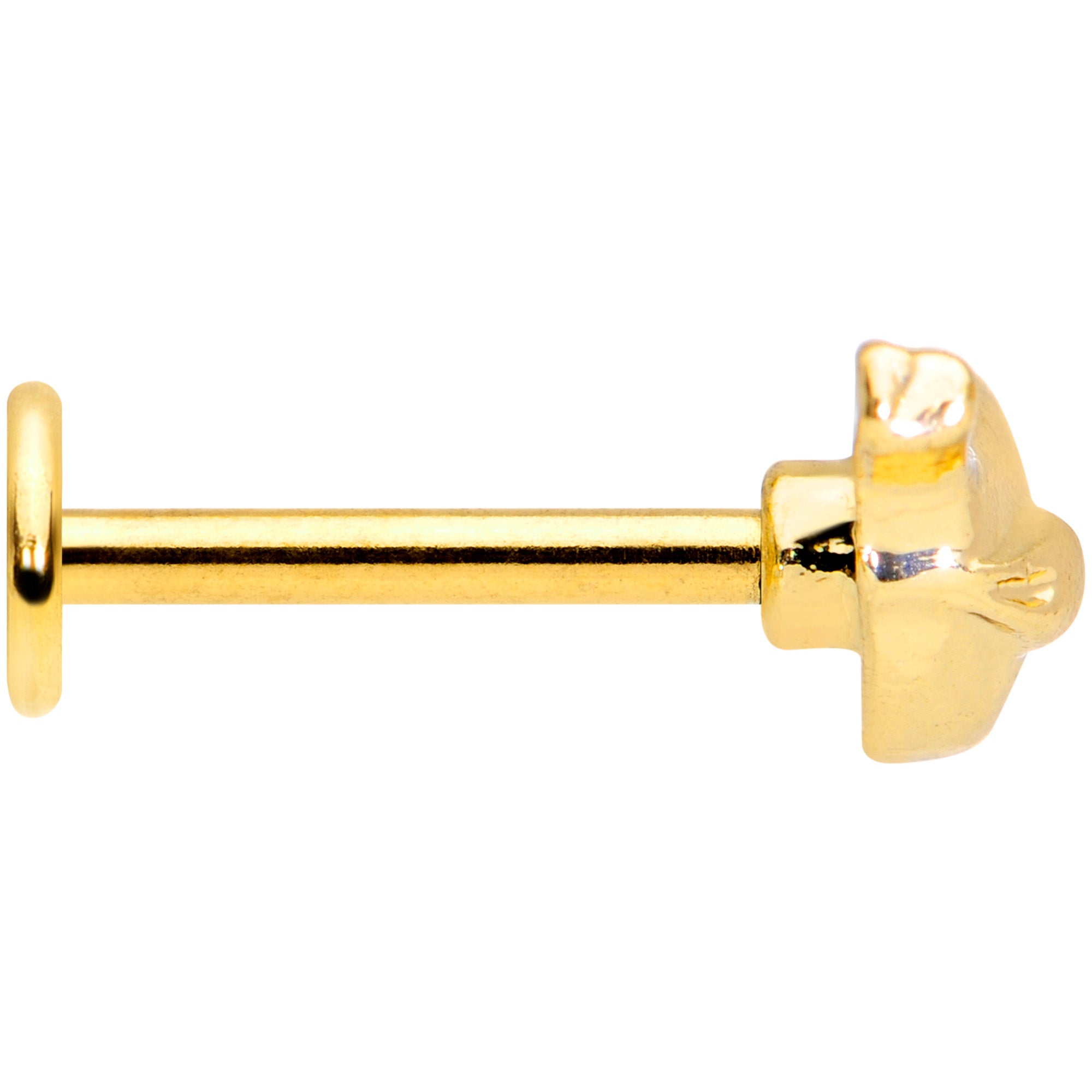 16G 5/16 Clear CZ Gem Gold Tone Little Bird Labret Monroe Tragus