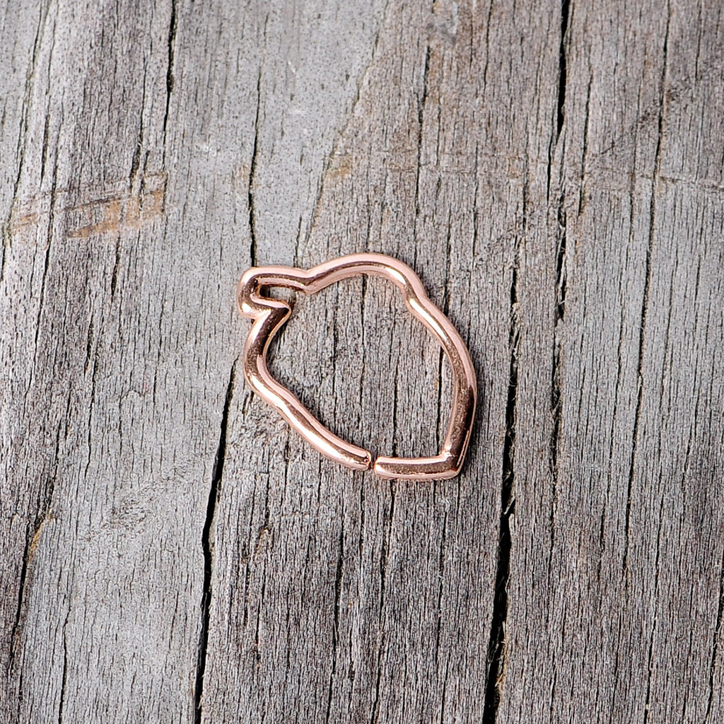 16G 3/8 Rose Gold Tone Autumn Acorn Closure Ring