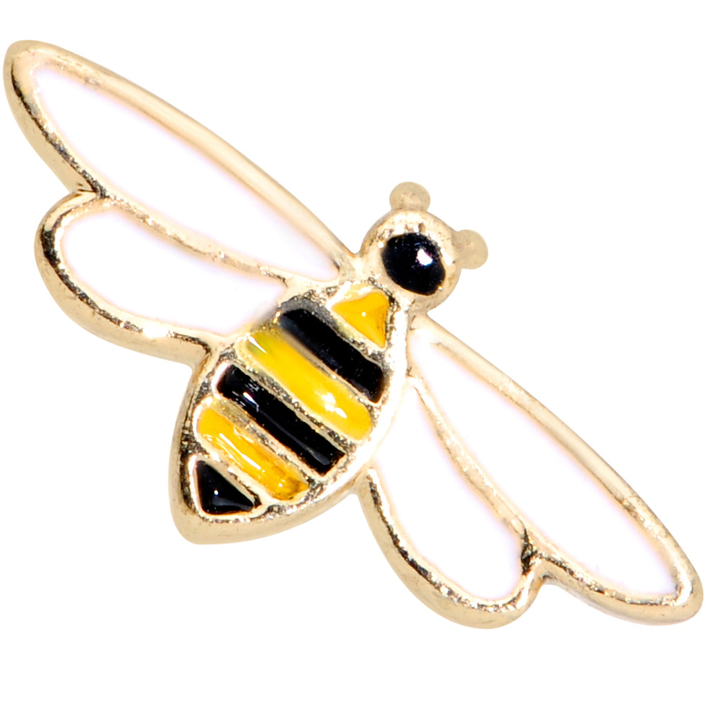 16G 5/16 Gold Tone Black White Bee Labret Monroe Tragus