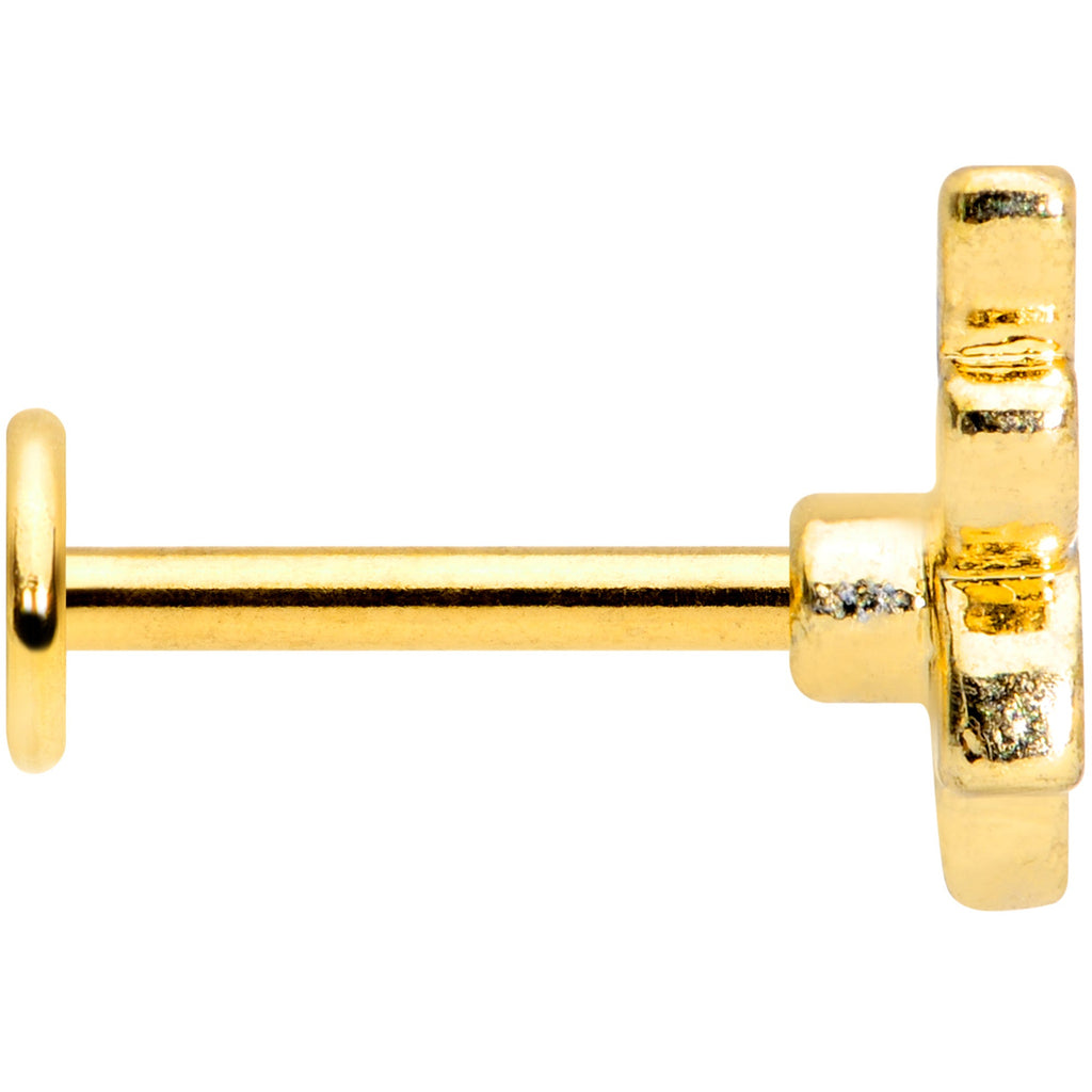 16G 5/16 Gold Tone Black White Bee Labret Monroe Tragus