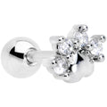 16G 1/4 Clear CZ Gem Paw Print Cat Cartilage Tragus Earring