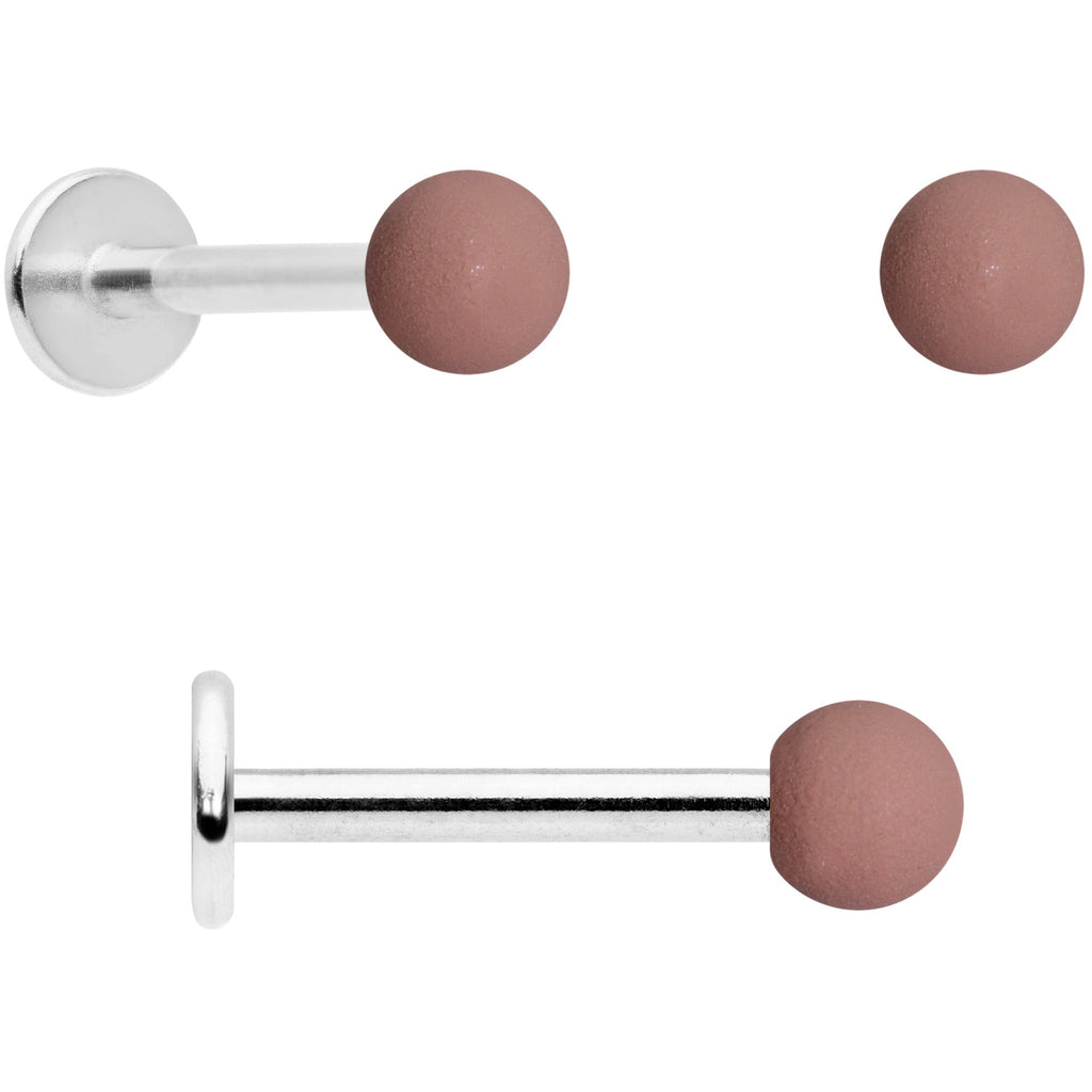 16G 5/16 Peach Brown White Matte Labret Monroe Tragus Set of 4