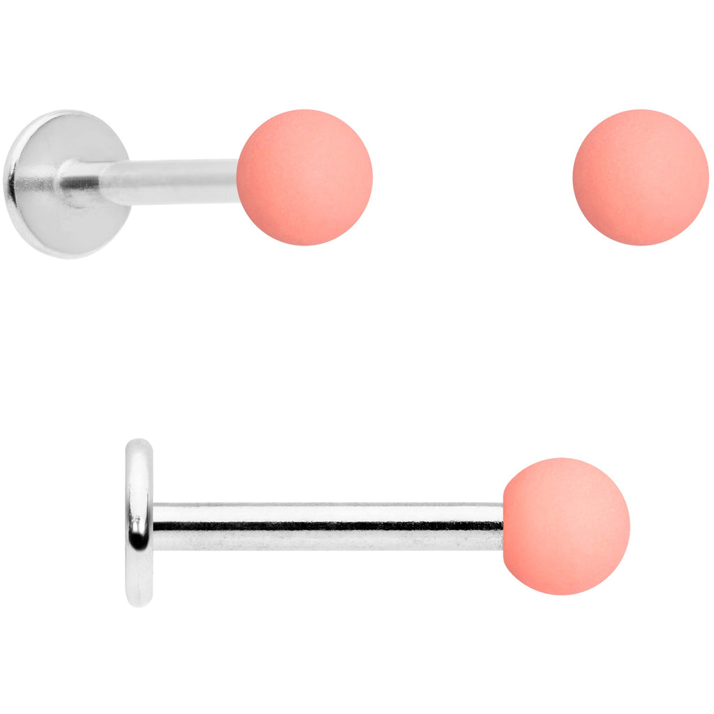 16G 5/16 Peach Brown White Matte Labret Monroe Tragus Set of 4