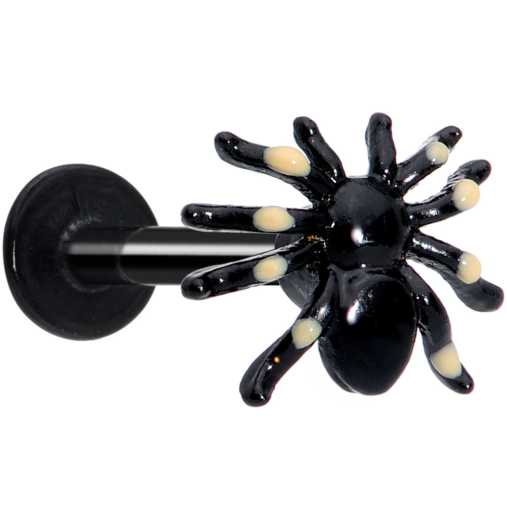 16G 5/16 Black Spooky Spider Halloween Labret Monroe Tragus