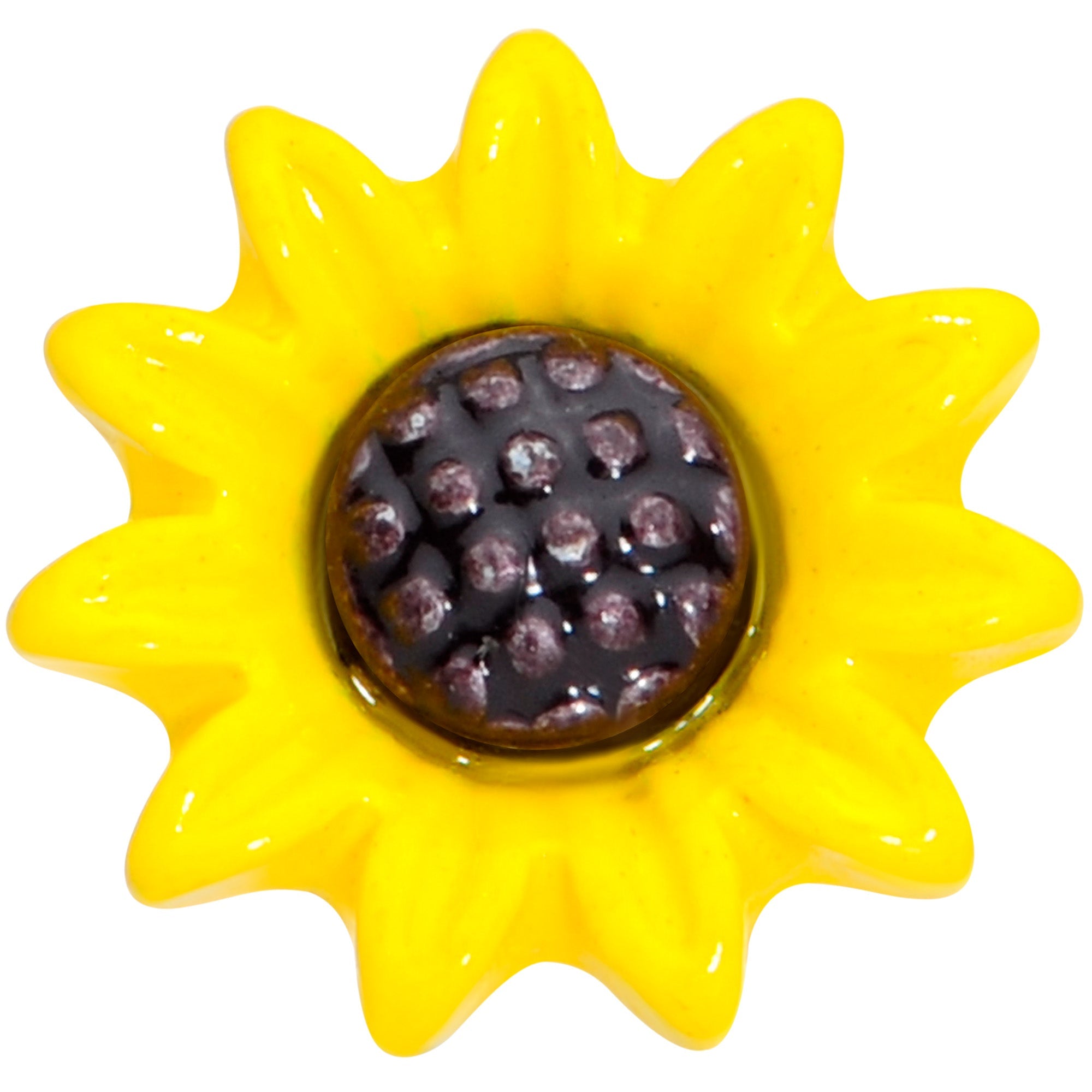 16G 1/4 Yellow Sunflower Cartilage Tragus Earring