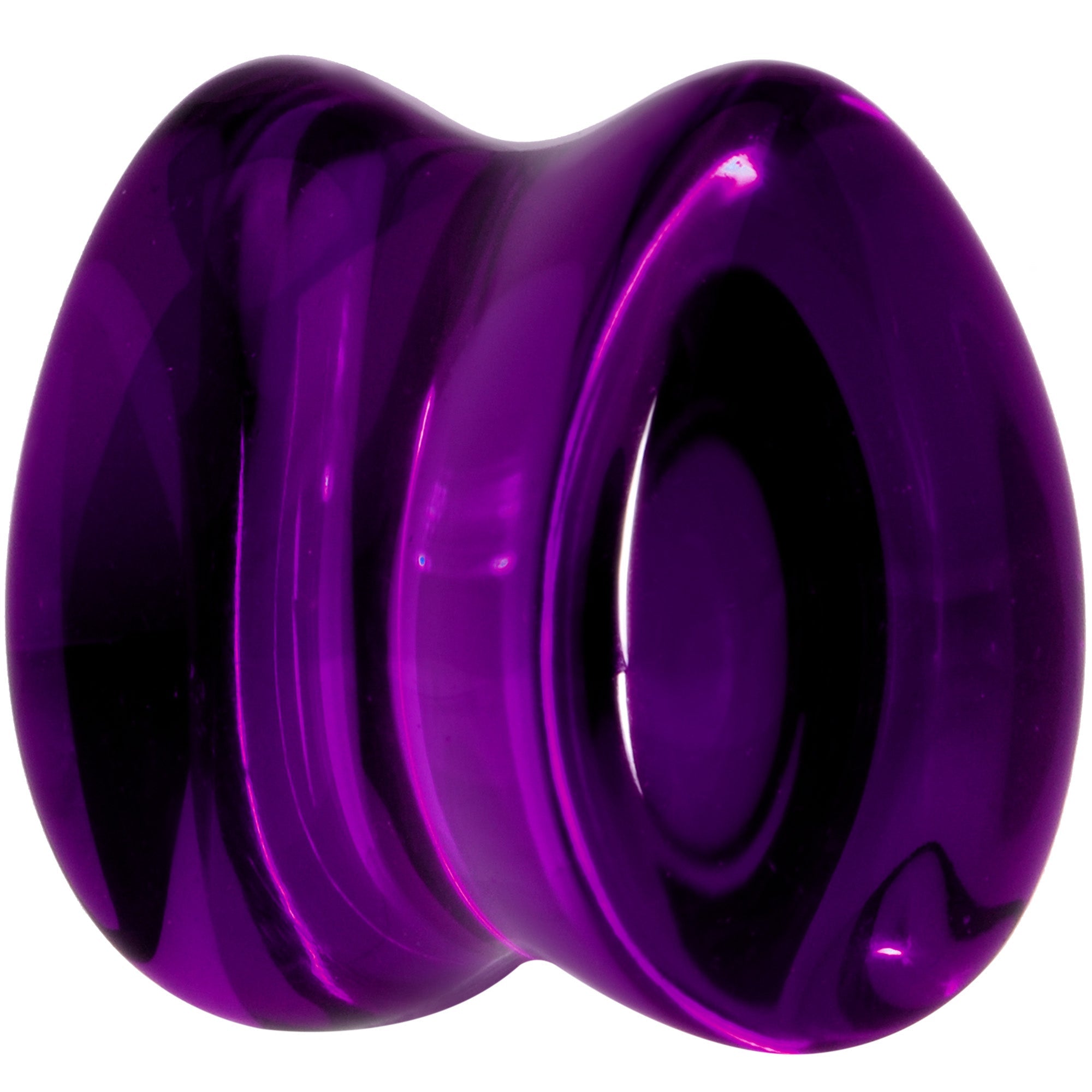 Solid Purple Glass Teardrop Plug Set