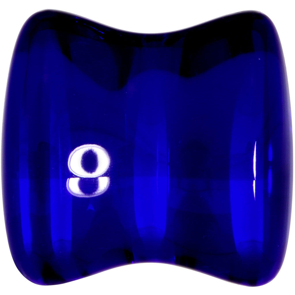 Solid Blue Glass Teardrop Plug Set