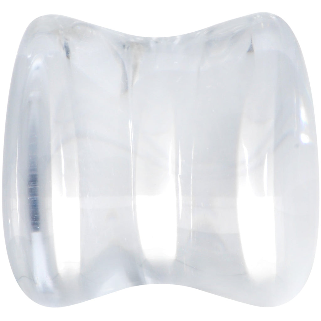 Solid Clear Glass Teardrop Plug Set