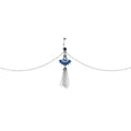 Clear Black Blue Gem Tropic Fan Dangle Belly Ring Belly Chain