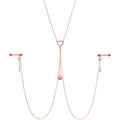 14G 5/8 Aurora Gem Rose Gold Hue Star Sun Nipple Chain Necklace