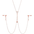 14G 5/8 Clear Gem Rose Gold Hue Star Sun Nipple Chain Necklace