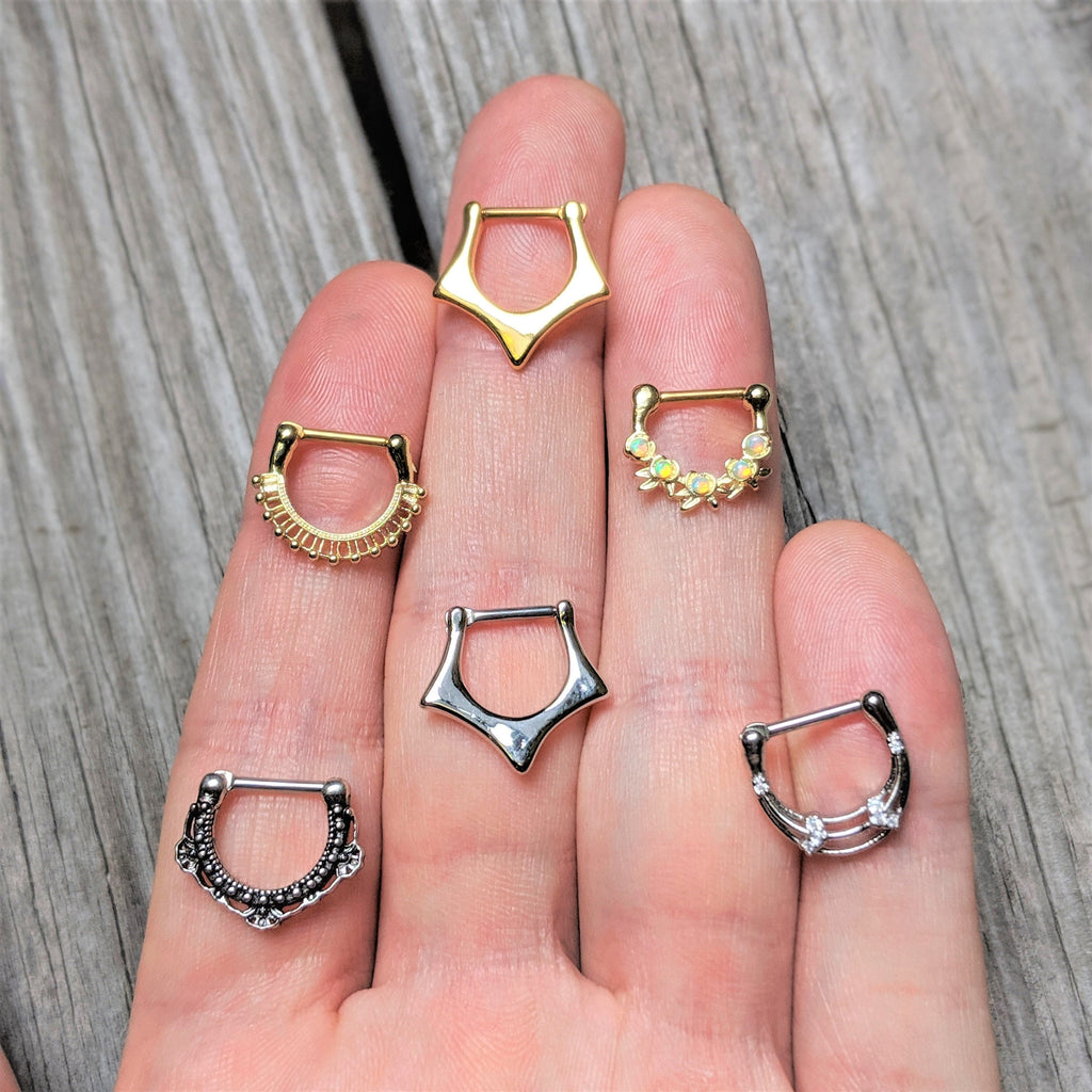 16G 5/16 Textured Arc Septum Clicker