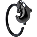 20G 5/16 Black Plated Howling Ghost Halloween Nose Hoop