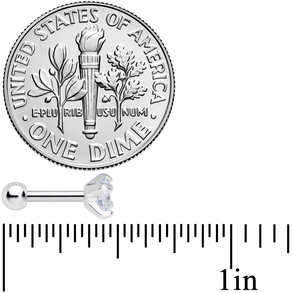 16G 1/4 Clear CZ Gem G23 Titanium 4mm Cartilage Tragus Earring