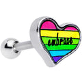 16G 1/4 Rainbow Embrace Pride Heart Cartilage Tragus