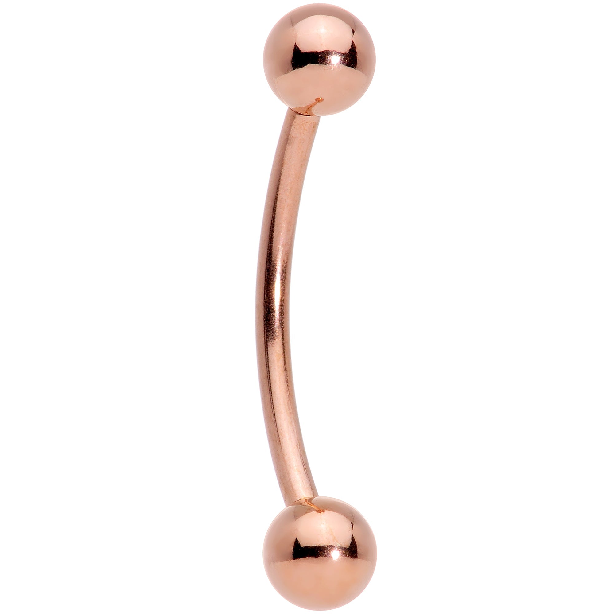 14G 5/8 Rose Gold Tone Anodized Curved Barbell