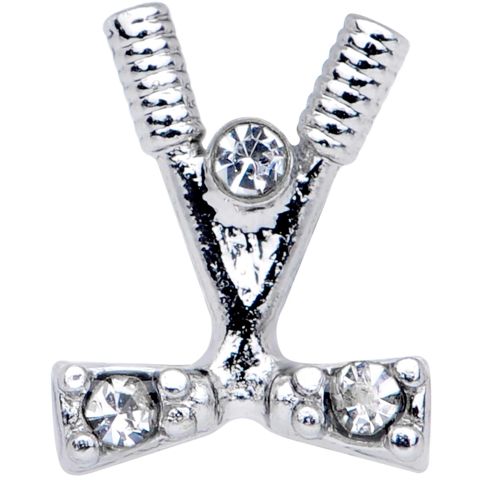 16G 5/16 Clear CZ Gem Crossed Golf Clubs Labret Monroe Tragus