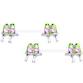 14G 9/16 Pink Gem Bioplast Green Lovebirds Barbell Nipple Ring Set