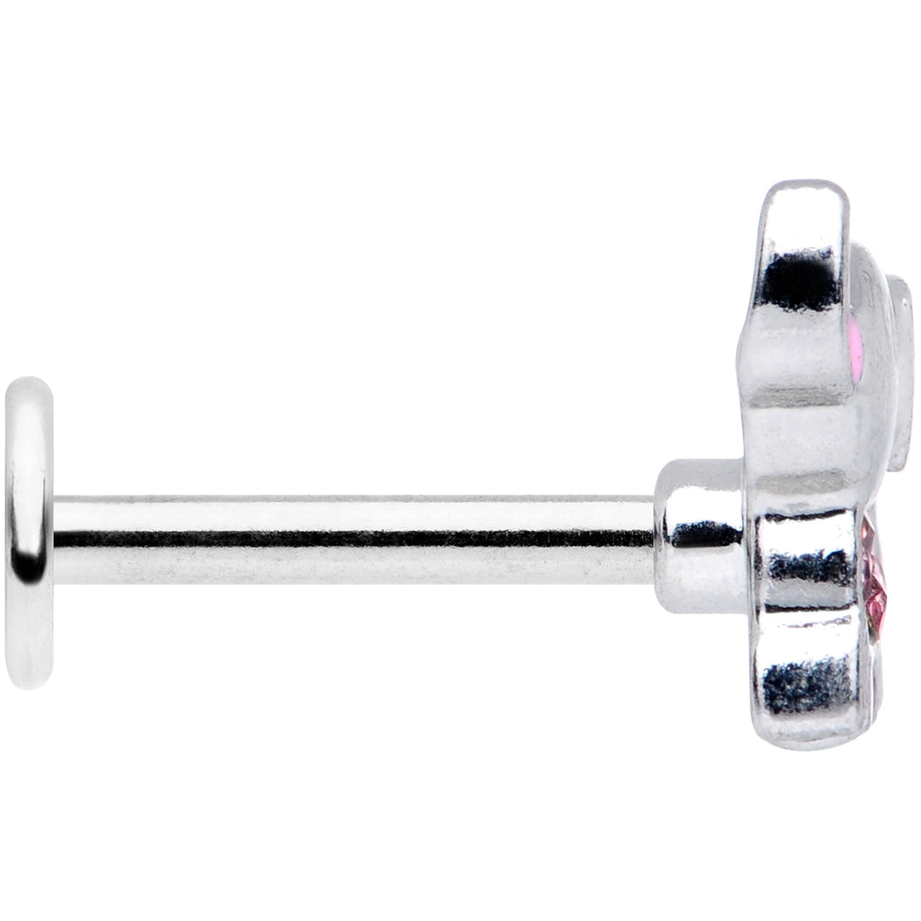 16G 5/16 Pink Gem Lucky Elephant Labret Monroe Tragus