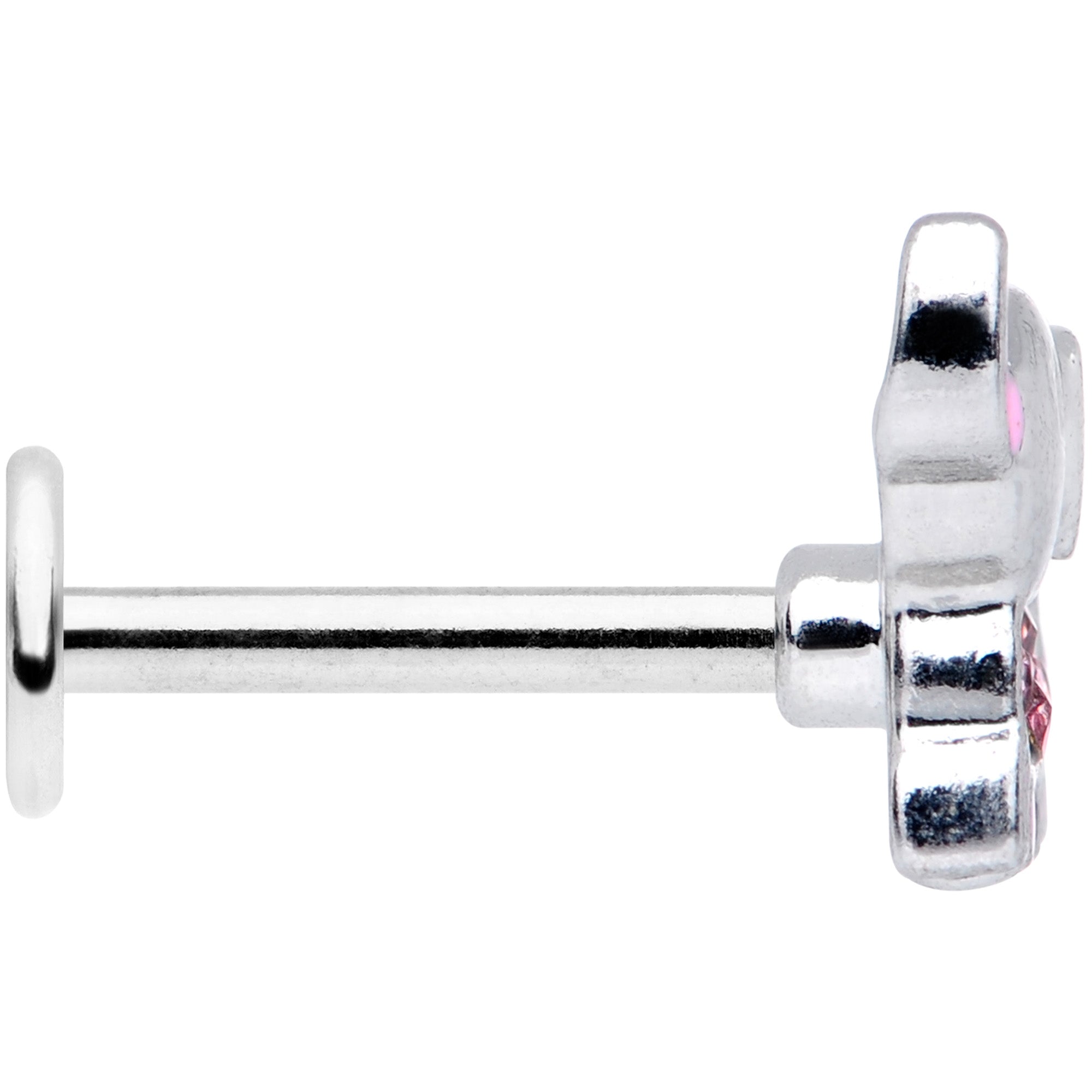 16G 5/16 Pink Gem Lucky Elephant Labret Monroe Tragus