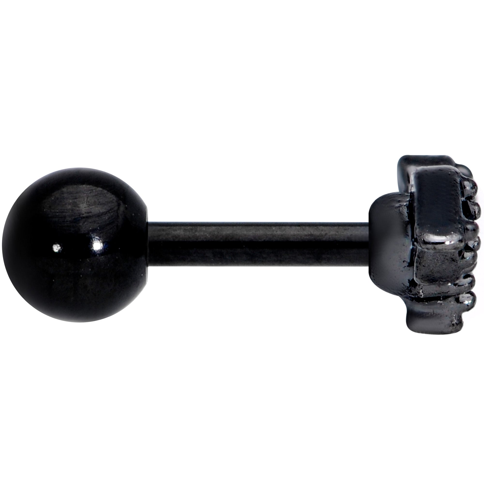 16G 1/4 Black Gem Black Bat Halloween Cartilage Tragus Earring