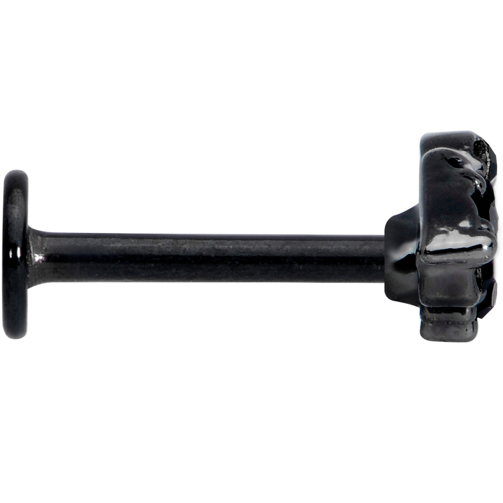 16G 5/16 Black Gem Black Bat Halloween Labret Monroe Tragus