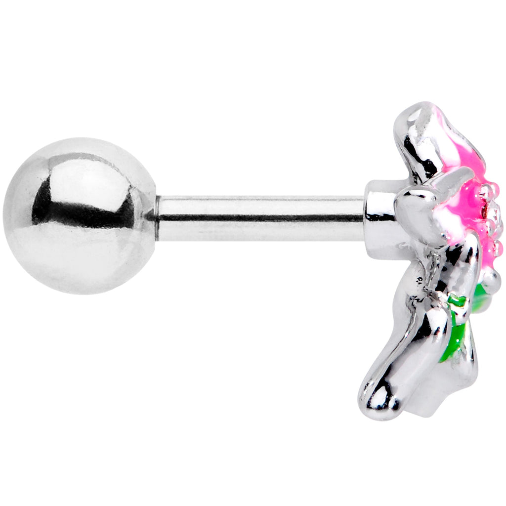 16G 1/4 Clear Gem Tropical Flower Cartilage Tragus Earring