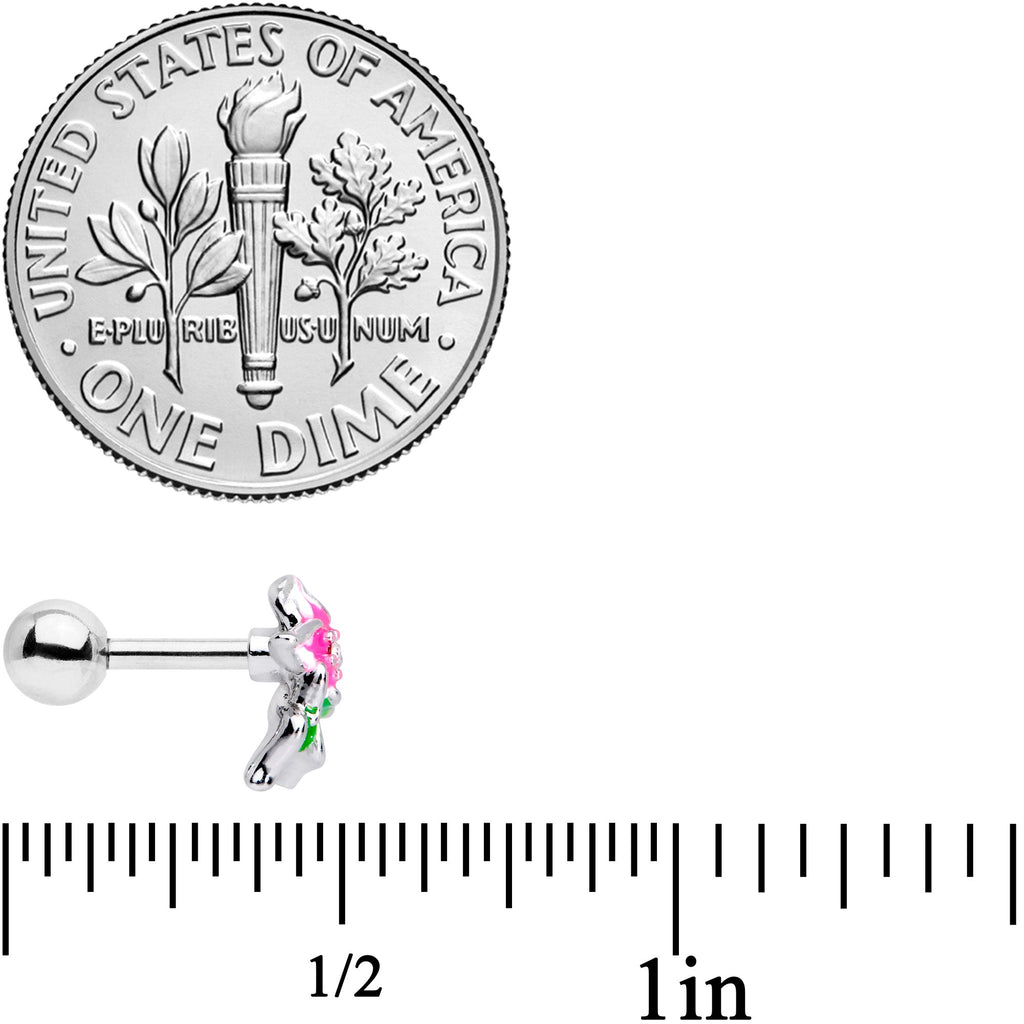 16G 1/4 Clear Gem Tropical Flower Cartilage Tragus Earring