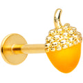 16G 5/16 Gold Tone Orange Acorn Labret Monroe Tragus