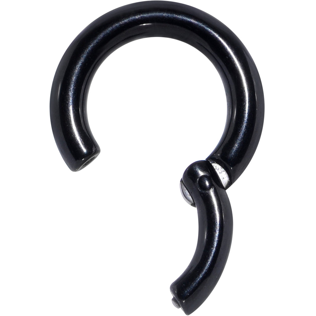 8G 1/2 Black PVD Steel Hinged Segment Ring