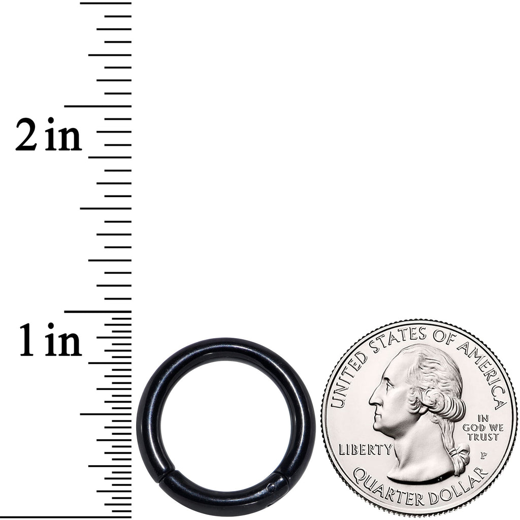 8G 5/8 Black PVD Steel Hinged Segment Ring