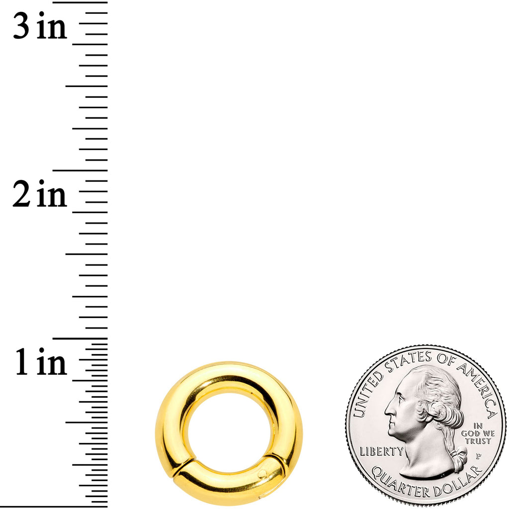 4G 1/2 Gold Tone PVD Steel Hinged Segment Ring