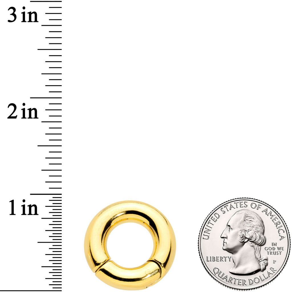 2G 1/2 Gold Tone PVD Steel Hinged Segment Ring