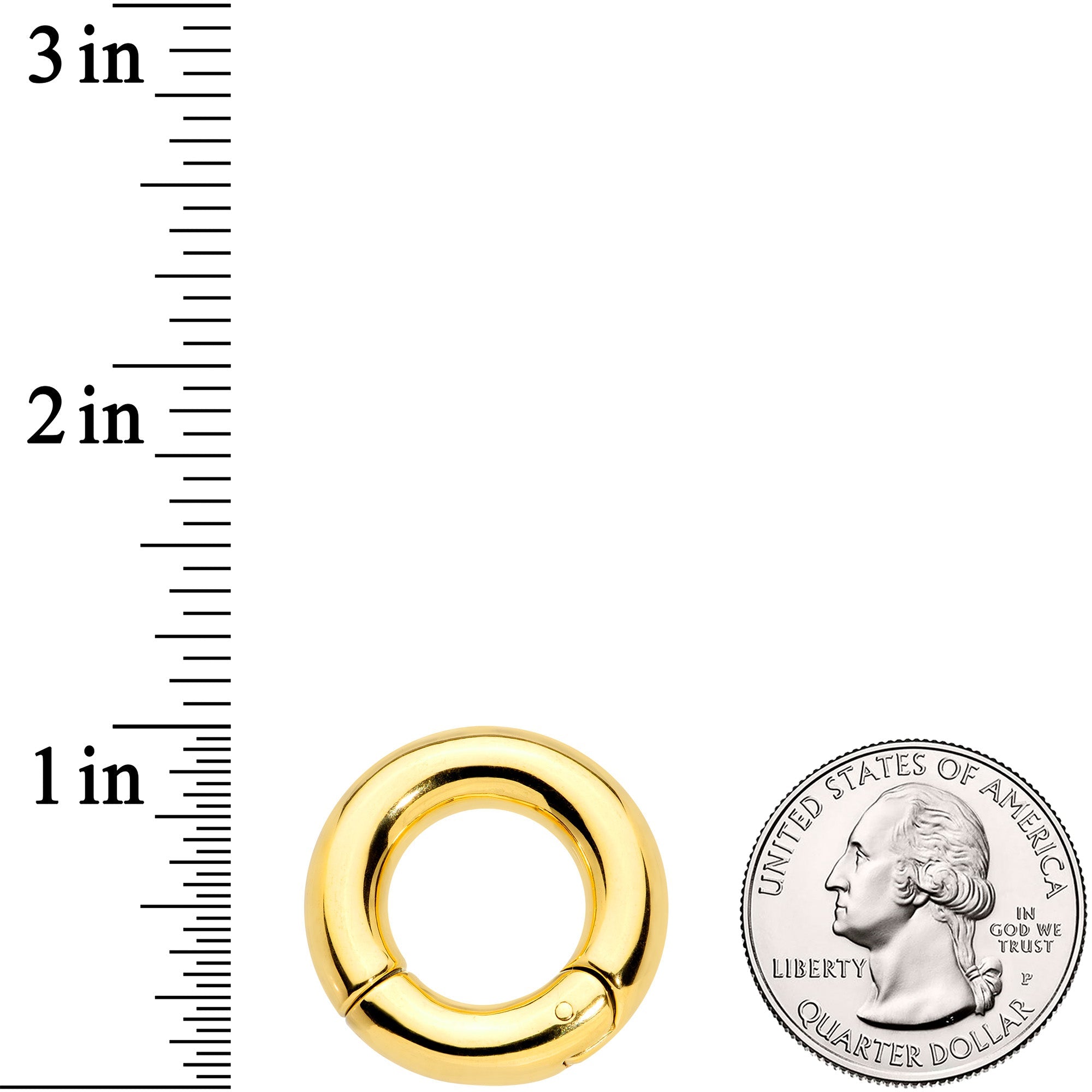 2G 9/16 Gold Tone PVD Steel Hinged Segment Ring