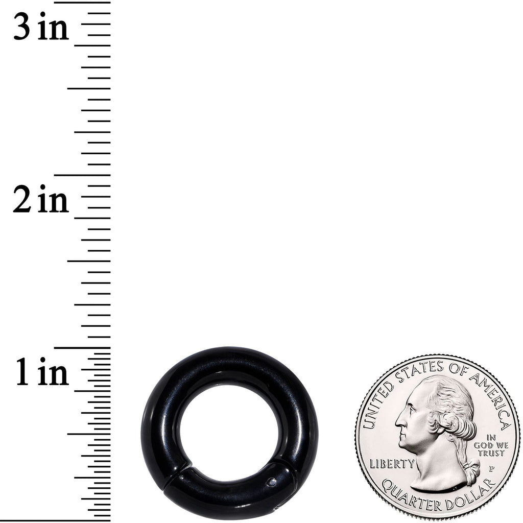 2G 9/16 Black PVD Steel Hinged Segment Ring