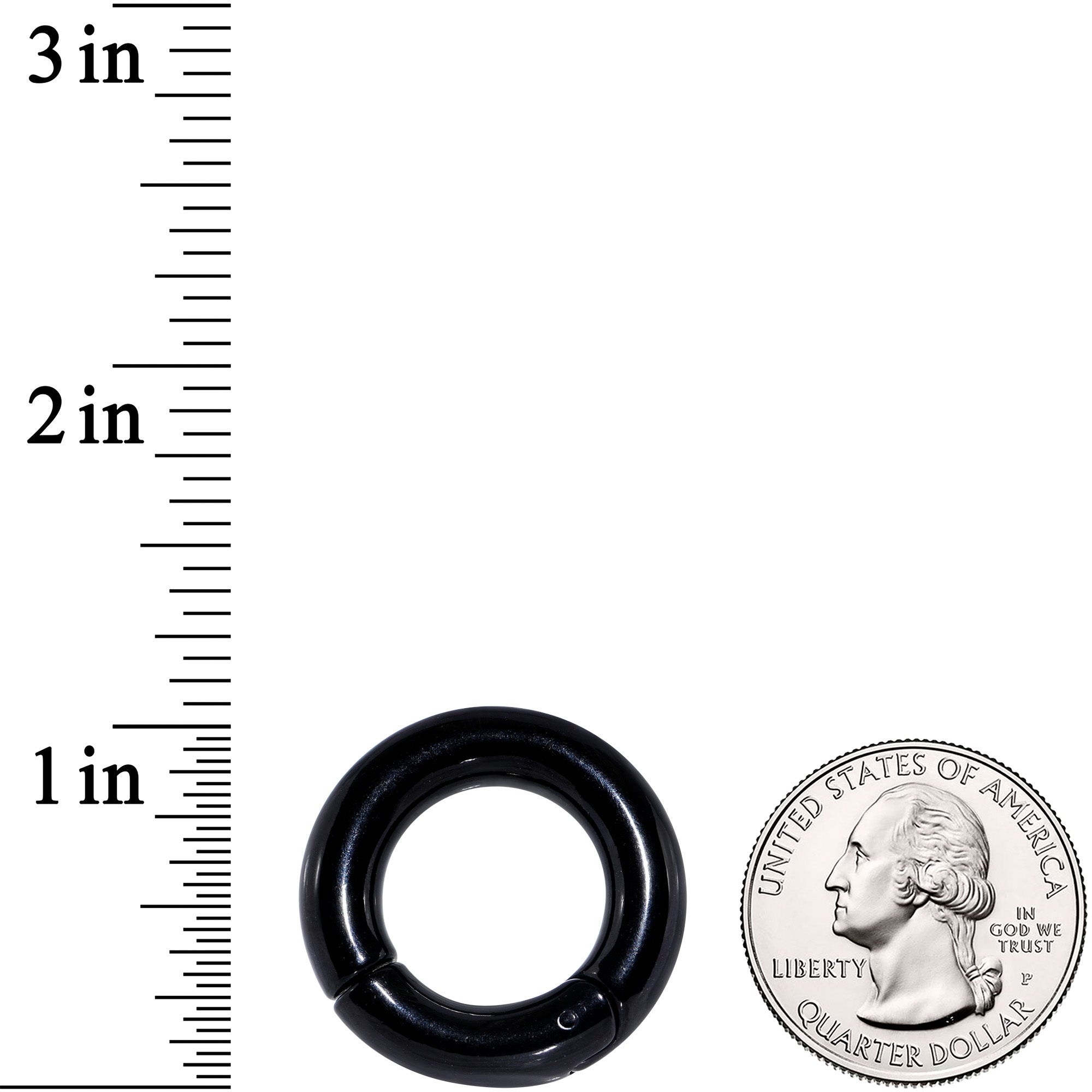 2G 5/8 Black PVD Steel Hinged Segment Ring