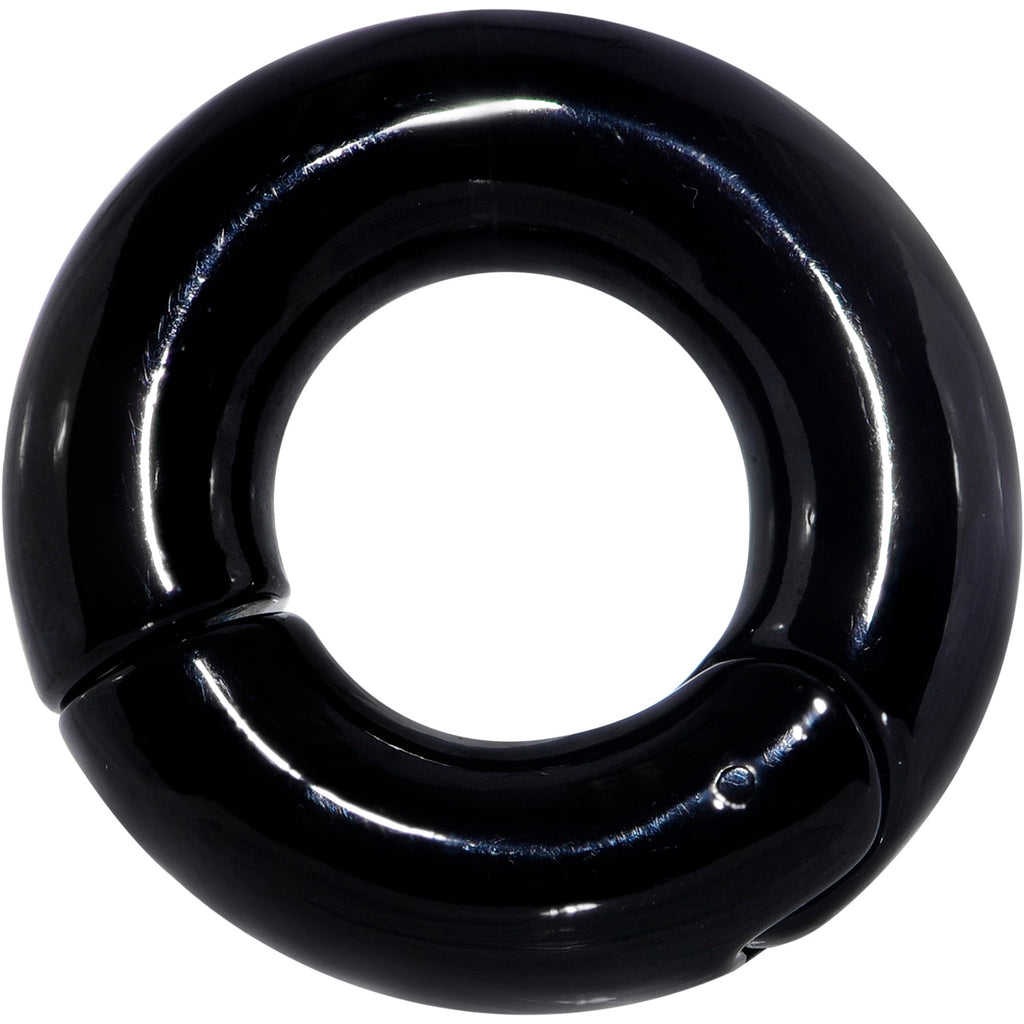 0G 9/16 Black PVD Steel Hinged Segment Ring