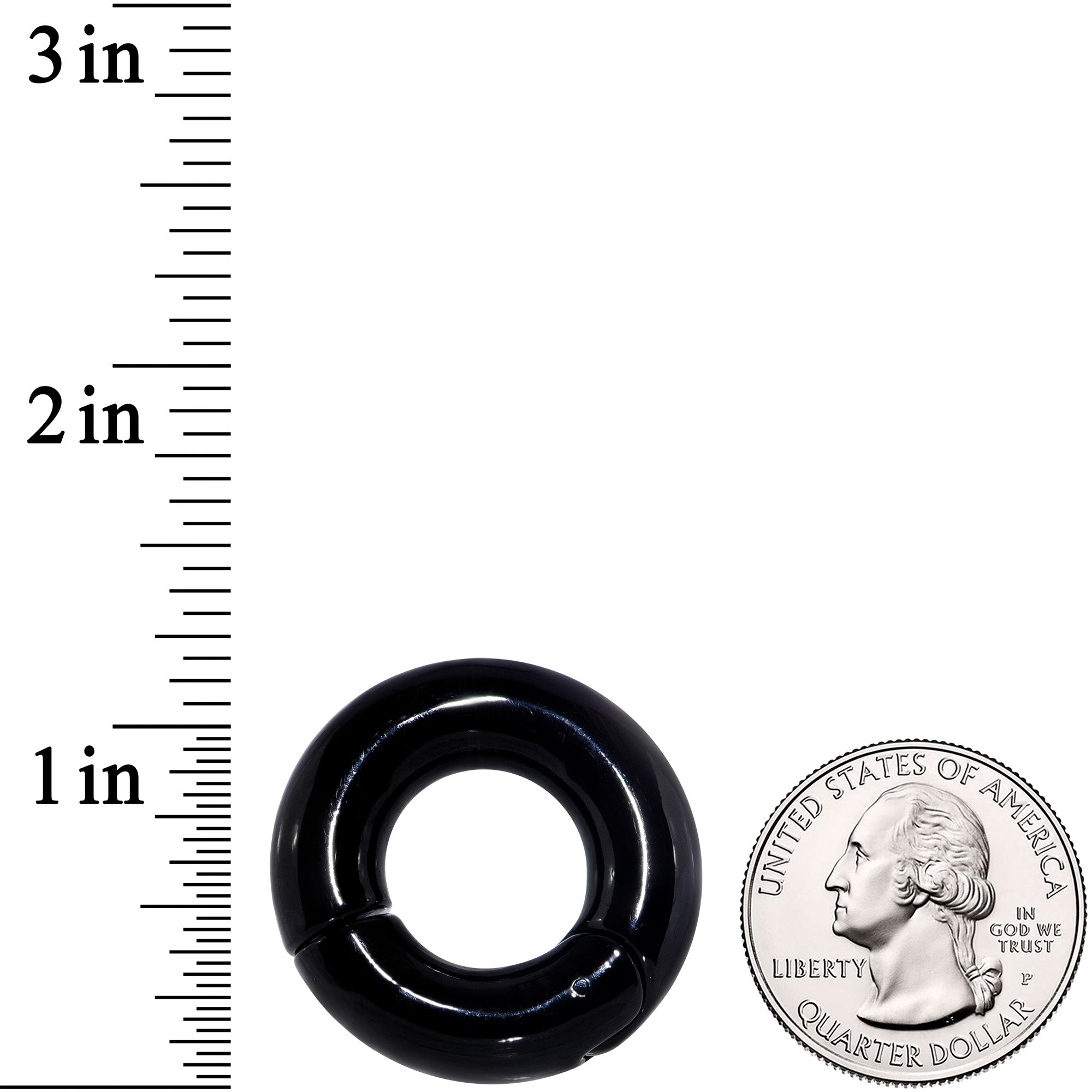 0G 9/16 Black PVD Steel Hinged Segment Ring