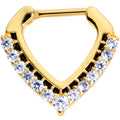 16G 5/16 Clear CZ Gem Gold Tone Chevron Septum Clicker