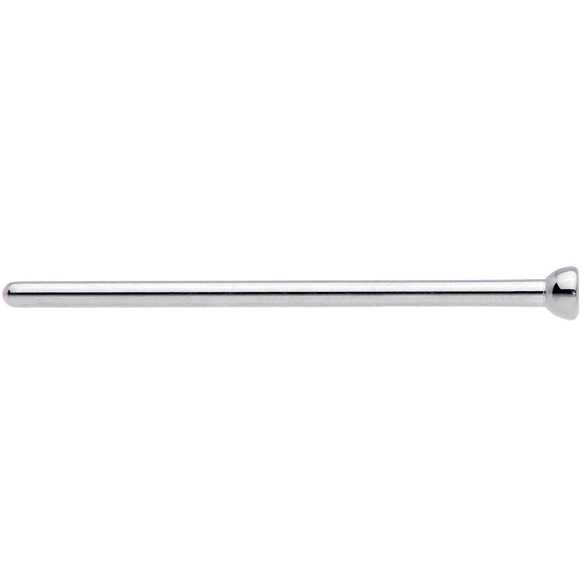 18G 3/4 Clear CZ Gem Grade 23 Titanium Fishtail Nose Ring 2mm
