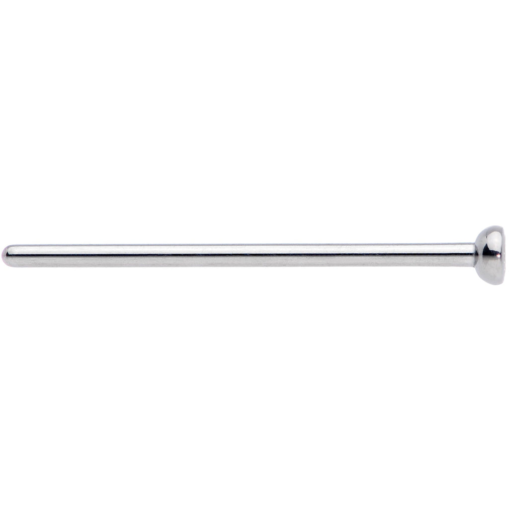 18G 3/4 Clear CZ Gem Grade 23 Titanium Fishtail Nose Ring 2.5mm