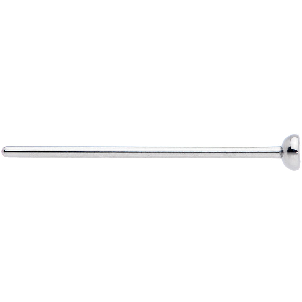 20G 3/4 Clear CZ Gem Grade 23 Titanium Fishtail Nose Ring 2.5mm