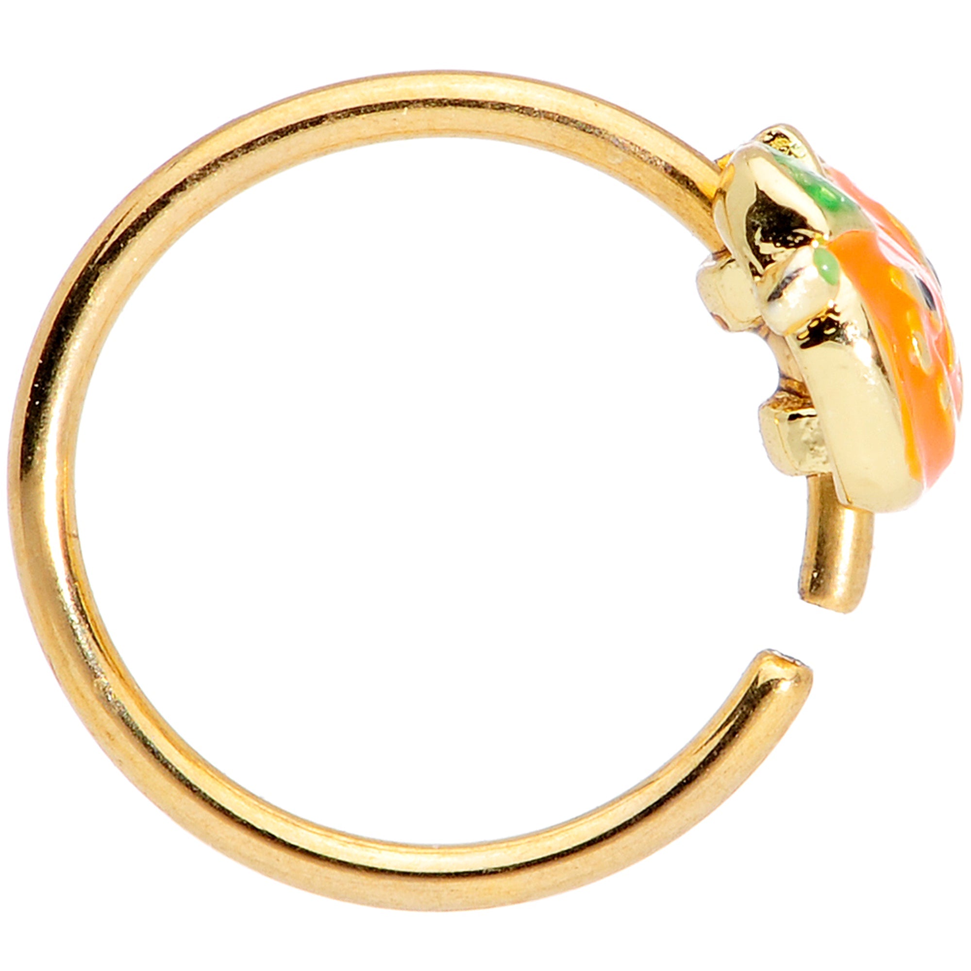 20G 5/16 Gold Tone Pumpkin Halloween Nose Hoop