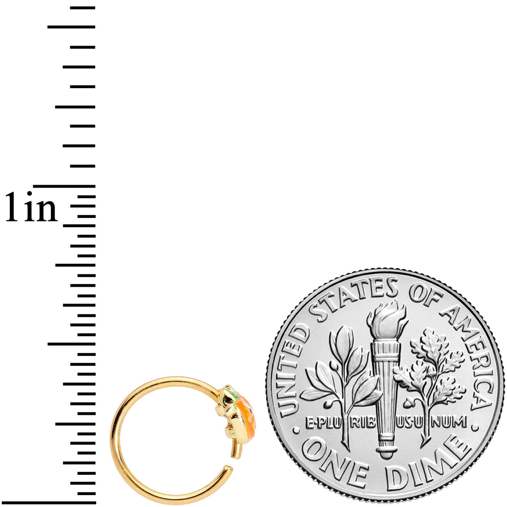 20G 5/16 Gold Tone Pumpkin Halloween Nose Hoop