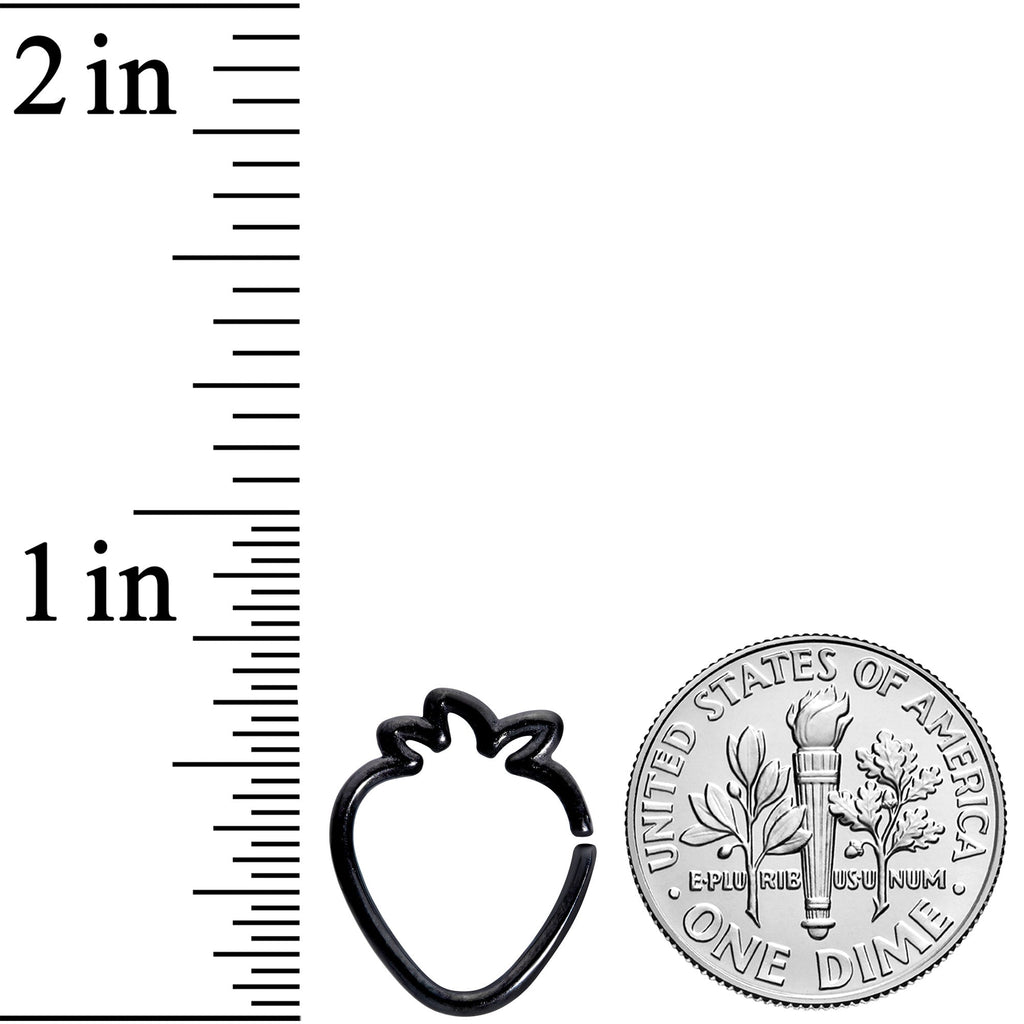 16G 5/16 Black Plated Fruit Strawberry Closure Ring