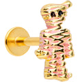 16G 5/16 Gold Tone Mummy Halloween Labret Monroe Tragus